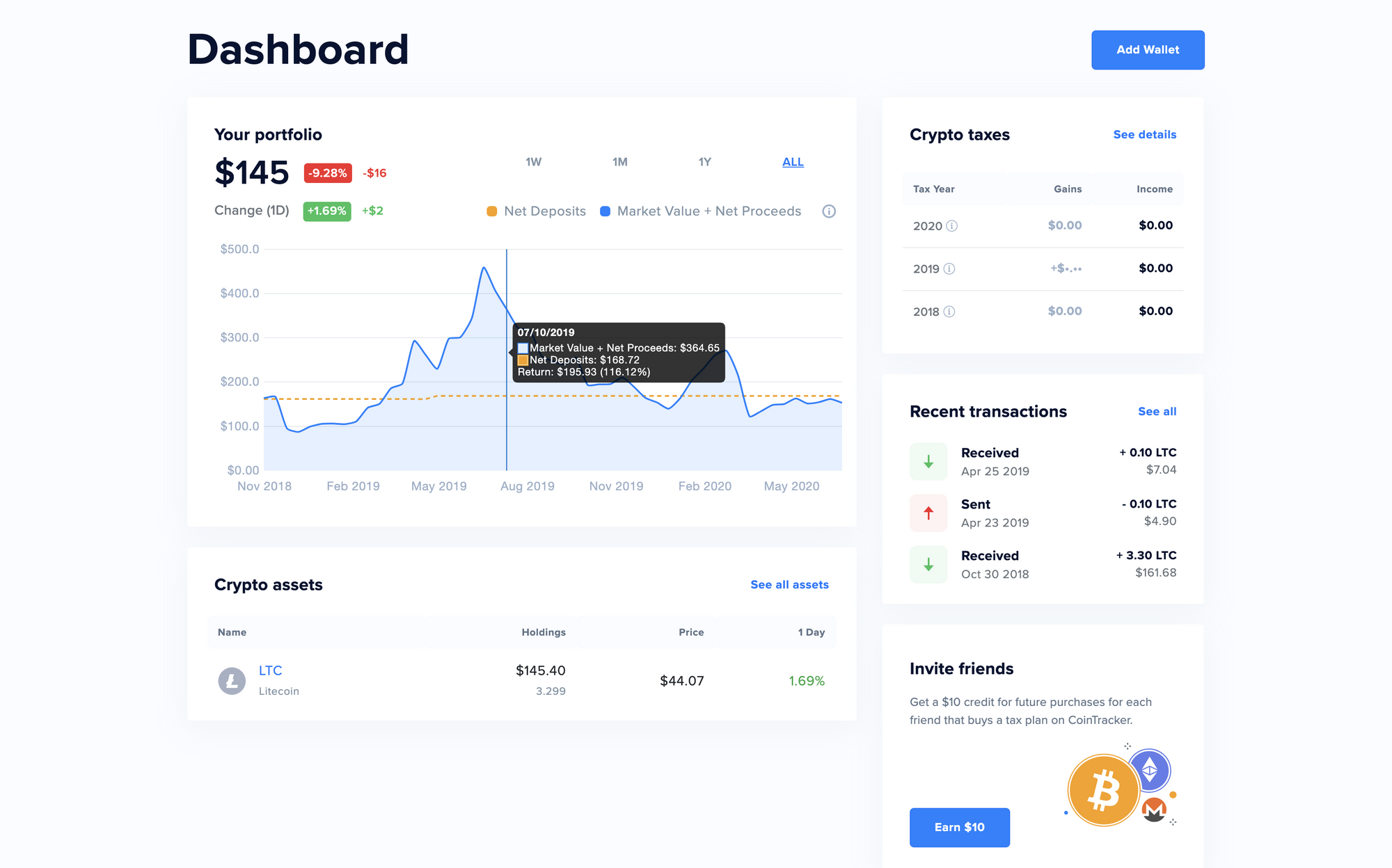 coinbase tracker