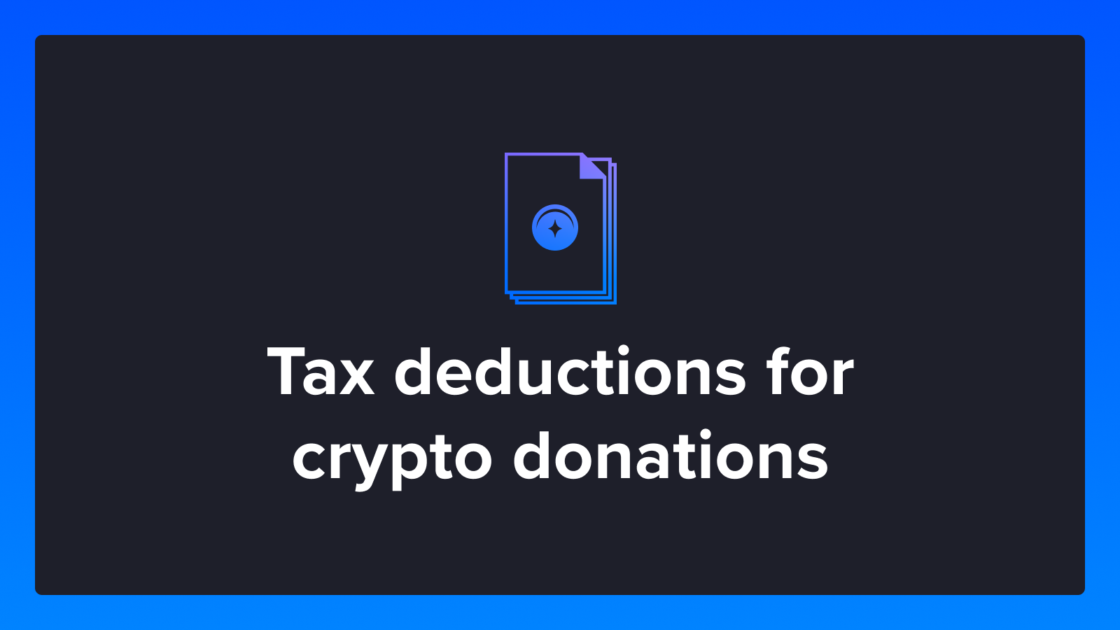 Save on taxes by donating digital assets