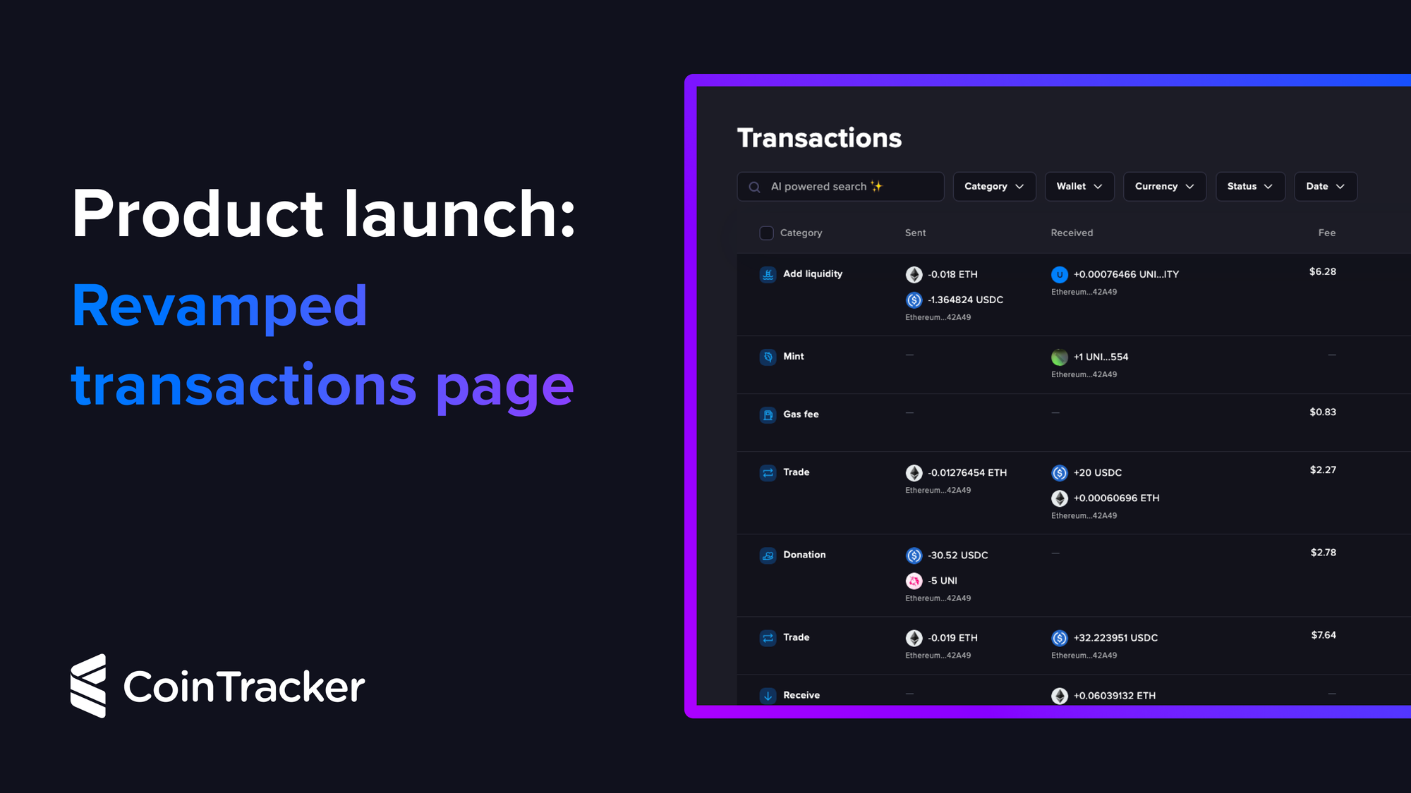 Introducing a revamped transactions page