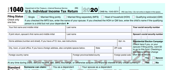 The IRS is Asking Every American Whether They Own Cryptocurrency in 2020